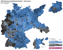 Mapa Německa s výsledky druhého kola voleb