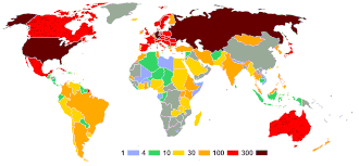 Počet sportovců zastupujících jednotlivé země