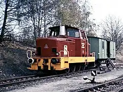 OHE Lok 5 (Jung Typ R 60 D, FabNr.13712/1963, Bahnhof Berlin-Spandau, 27. Oktober 1986, Roehrensee