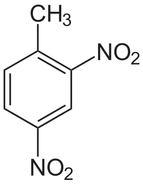 Strukturní vzorec 2,4-dinitrotoluenu