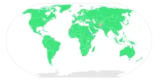 Země startující na Letních olympijských hrách 2000. Zelená: účast, modrá: první účast, šedá: neúčast