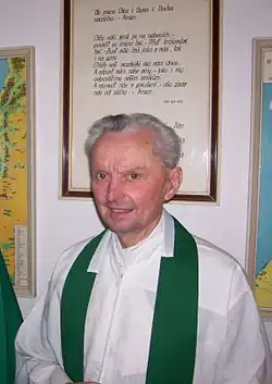 Jan Kozár před mší svatou 11. ledna 2007 při vikariátní konferenci jako okrskový vikář krušnohorského vikariátu.