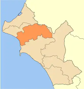 Obec Élida na mapě regionální jednotky Élida