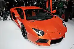 Aventador při představení v Ženevském autosalonu v roce 2011.