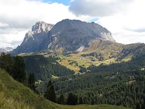 Plattkofel v popředí