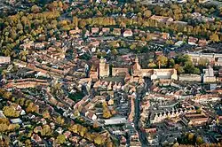 Letecký snímek centra města