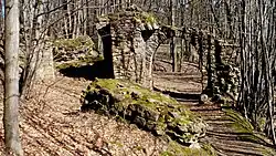 Pozůstatky předhradí se vstupní branou