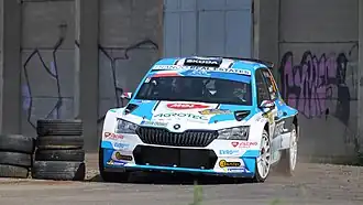 Nejúspěšnější jezdec Jan Kopecký v roce 2021 s vozem Škoda Faba Rally2 evo[4]