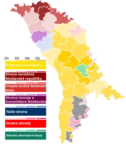 Výsledky v okresech