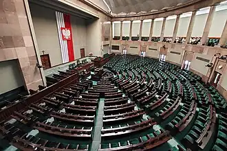 Plenární síň polského sejmu