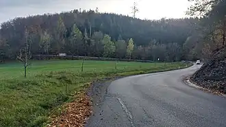 Úsek lesní cesty Hrádková v Adamově