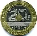 Oběžná mince 20 franků 1992