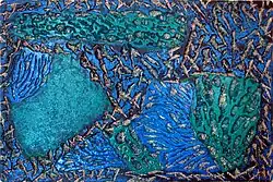 František Hodonský, dřevořezová matrice Z břehů rybníka, 2011