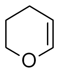 strukturní vzorec 3,4-dihydro-2H-pyranu