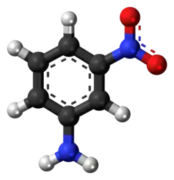 3D kuličkový model 3-nitroanilinu