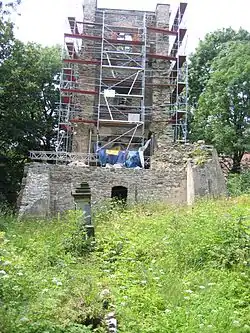 Oprava zvonice, která původně patřila ke kostelu sv. Františka z Assisi