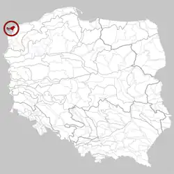 Poloha na mapě Polska