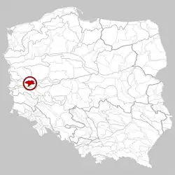 Poloha na mapě Polska
