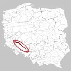 Poloha na mapě Polska