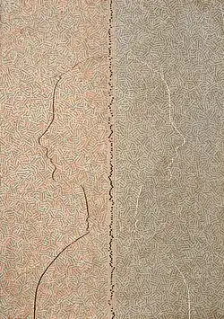 Jiří Kolář, Portrét (1967), reliéfní chiasmáž