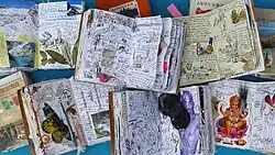 Cestovní deníčky, ilustrované a kolážované rukopisy