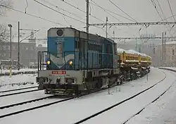 Vlak SMD v čele s lokomotivou 740.720 v Českém Těšíně