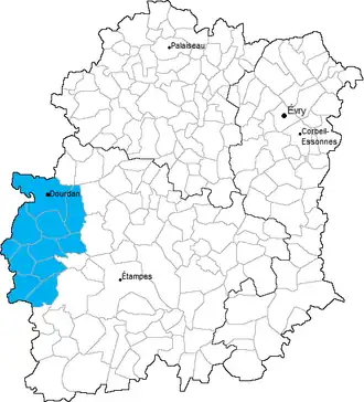 Kanton Arpajon na mapě departementu Essonne