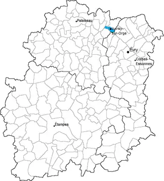 Kanton Juvisy-sur-Orge na mapě departementu Essonne