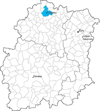 Kanton na mapě departementu Essonne