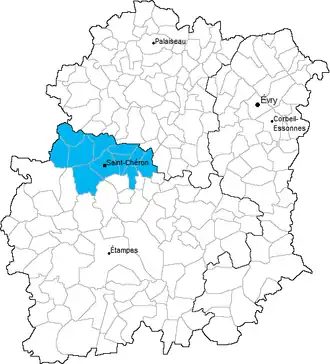 Kanton Saint-Chéron na mapě departementu Essonne
