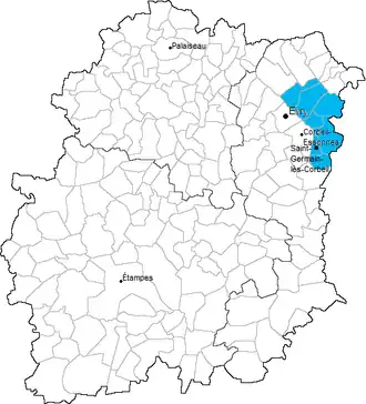 Kanton Saint-Germain-lès-Corbeil na mapě departementu Essonne