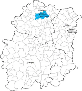 Kanton Villebon-sur-Yvette na mapě departementu Essonne