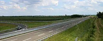 Provizorní konec dálnice A26 (Německo) u Jorku.