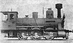 Lok IIIb 14 "RAUSCHENGRUND" (Šumná) Ústecko-teplické dráhy (WrN 3338/89), u ČSD jako 322.405, vyřazena r. 1934. Tovární foto VNM