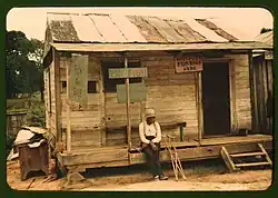 Obchod s živýma rybama na prodej, Natchitoches, La., 1940