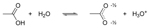 Deprotonace kyseliny octové, protonace acetátu