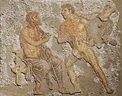 Achilles a Agamemnón,scéna z Ilias, římská mozaika