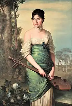 Adolf Russ: Dívka s loutnou (1883)