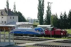 Lokomotiva řady 1216 dopravce Adria Transport v depu GKB v Grazu