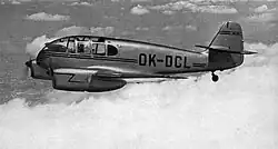 Aero Ae-45 (OK-DCL), s nímž pilot Anderle zvítězil v srpnu 1949 v Norton Griffiths Challenge Trophy