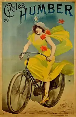 Francouzská reklama na kola Humber, 1895