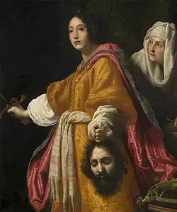 Judita s hlavou Holofernovou, olej na plátně, 139 × 116 cm