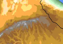 Lokalizace pohoří na mapě