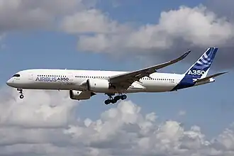 Airbus A350-900 při testovacím letu