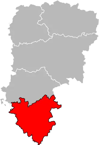 Arrondissement Château-Thierry na mapě dpartementu Aisne