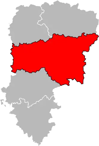 Arrondissement Laon na mapě departementu Aisne