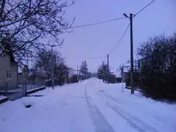 Ulice v Albínově (pohled k severu)