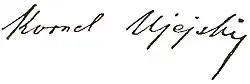 Kornel Ujejski, podpis