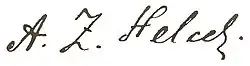 Antoni Zygmunt Helcel, podpis