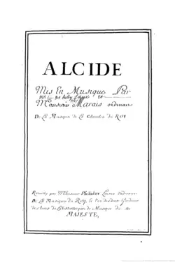 Titulní strana opery Alcide